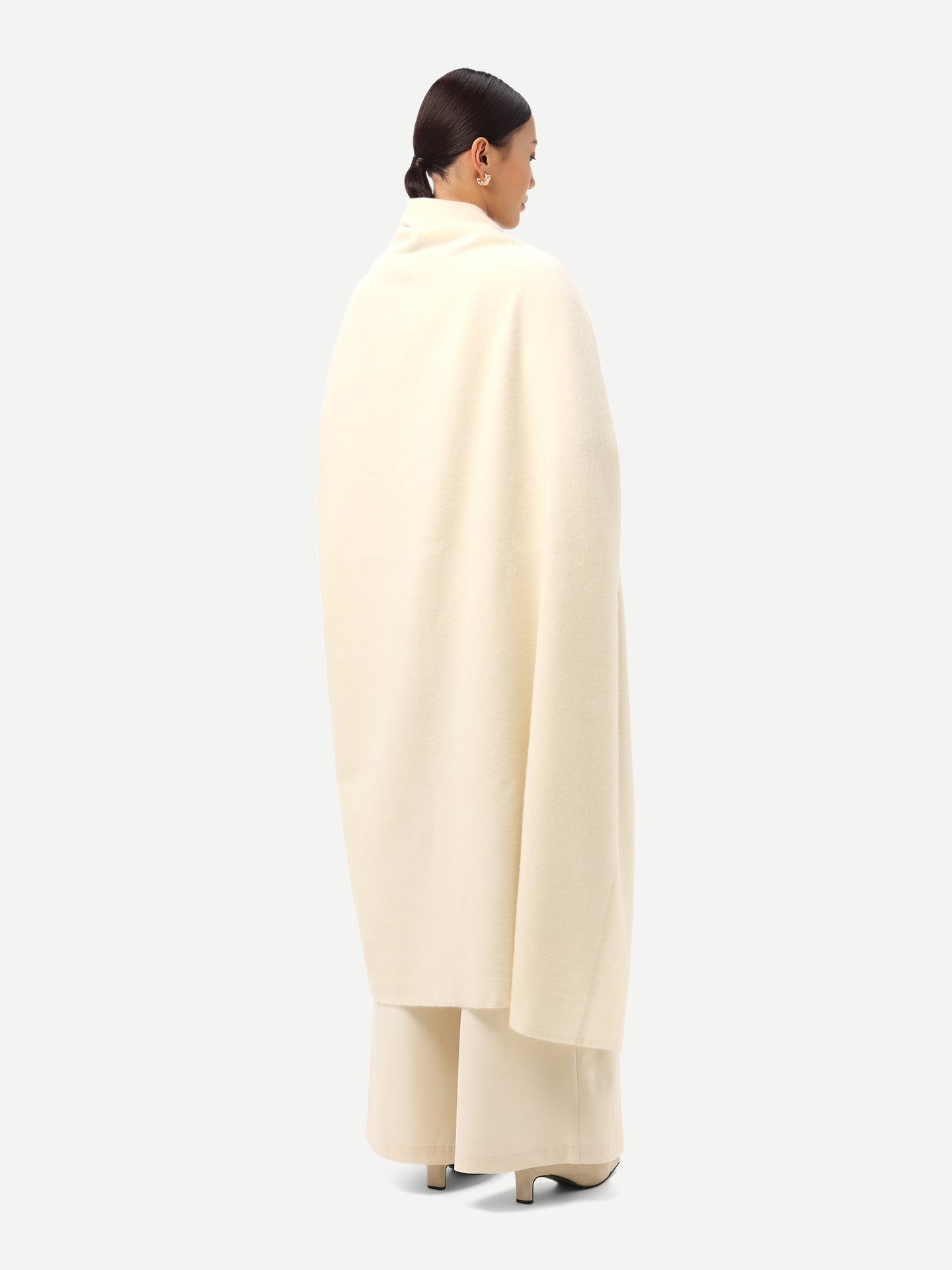 Organic Color Cashmere Large Blanket With Fringe