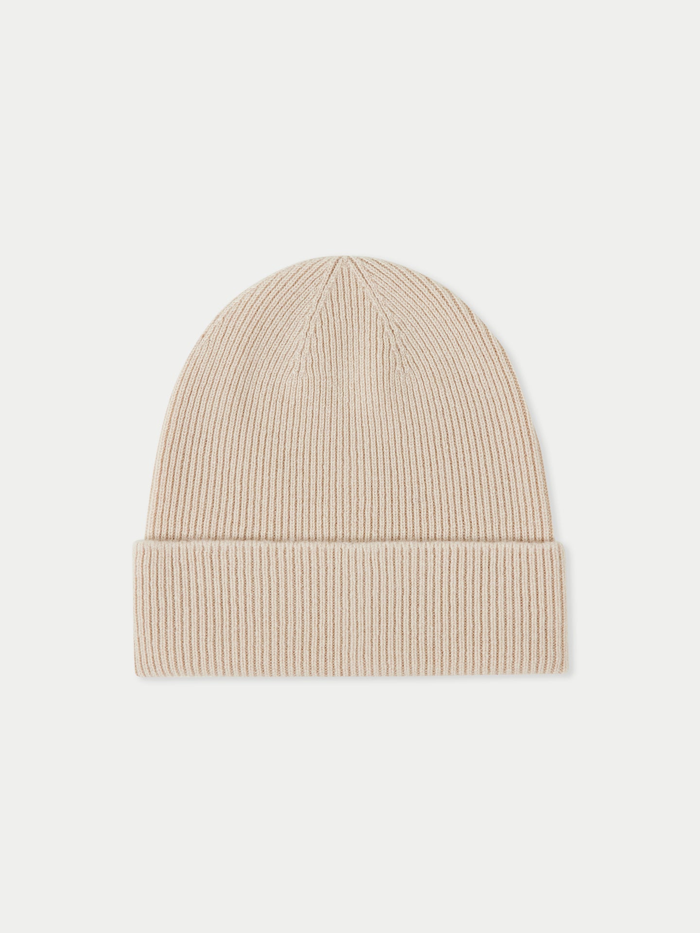 Pure Cashmere Unisex Rib Beanie in Ivory