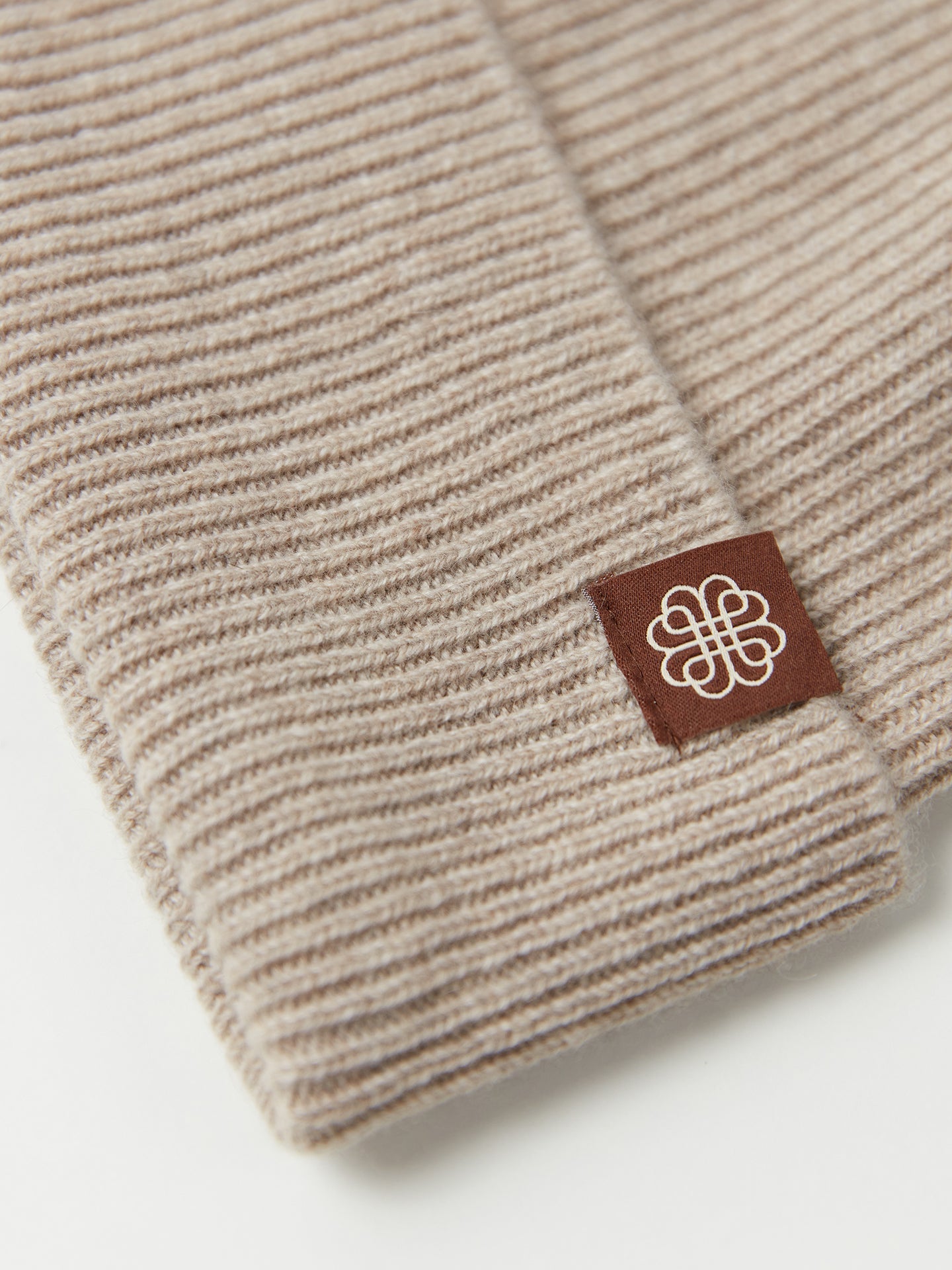 Unisex Organic Cashmere Rib Knit Beanie Warm Grey | GOBI Cashmere