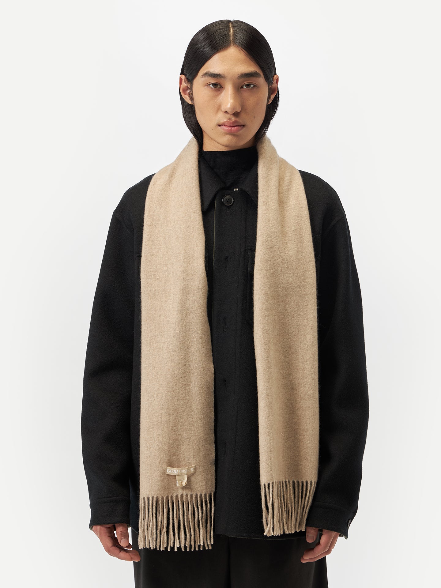 Unisex Cashmere Fringe Scarf Warm Grey - Gobi Cashmere