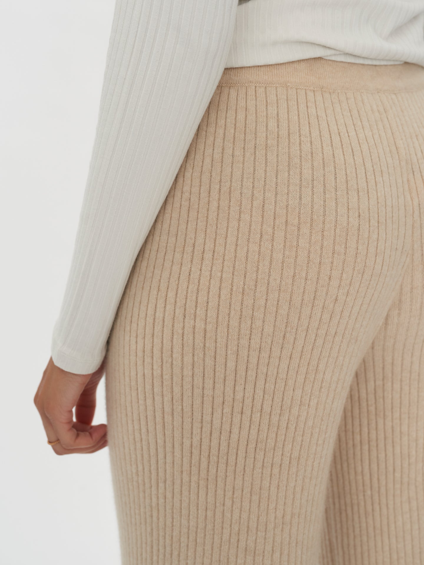 Women's Cashmere Pants Beige - Gobi Cashmere #color_beige