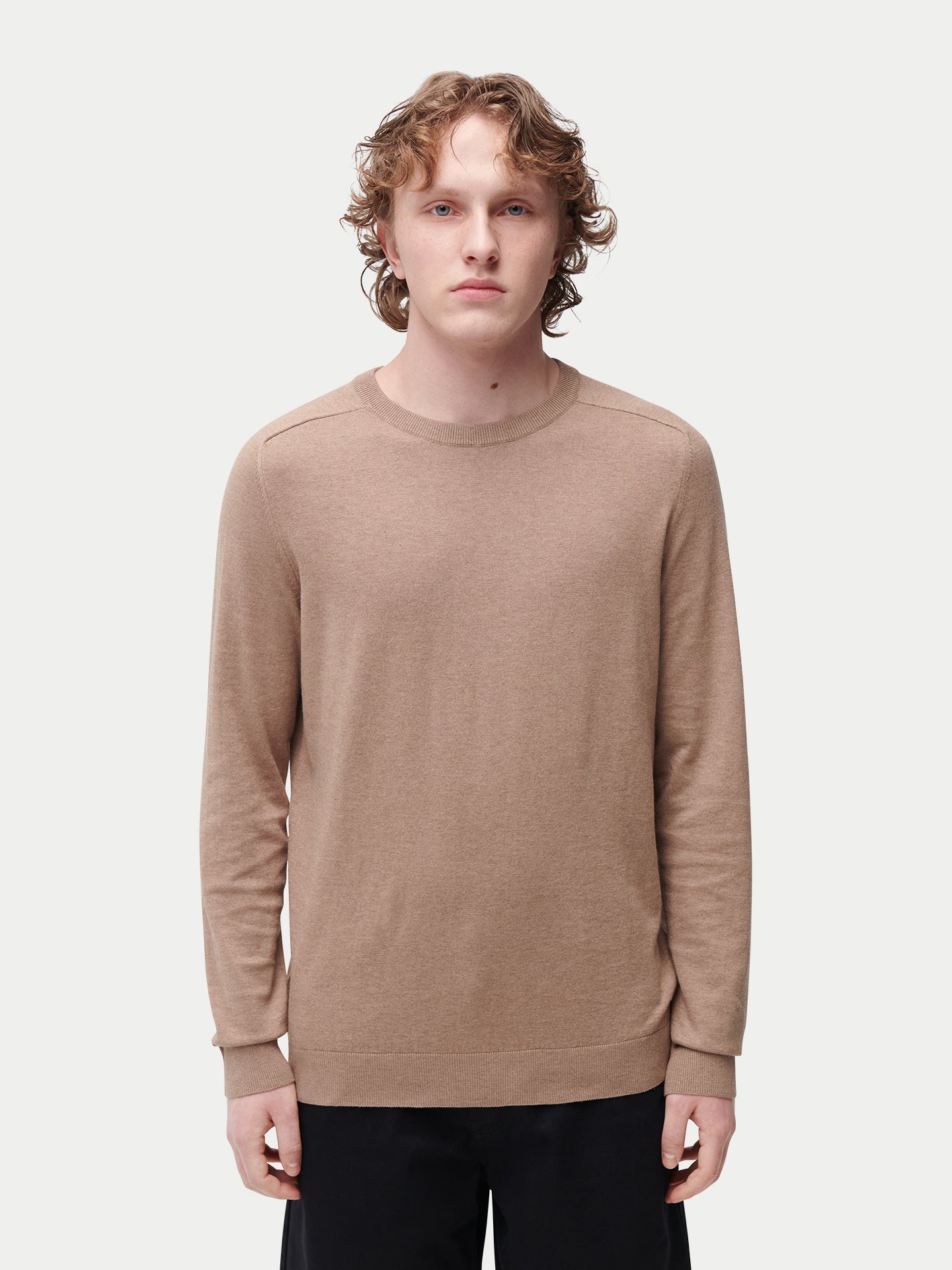 Men's Crewneck Cotton Silk Cashmere Blend Sweater