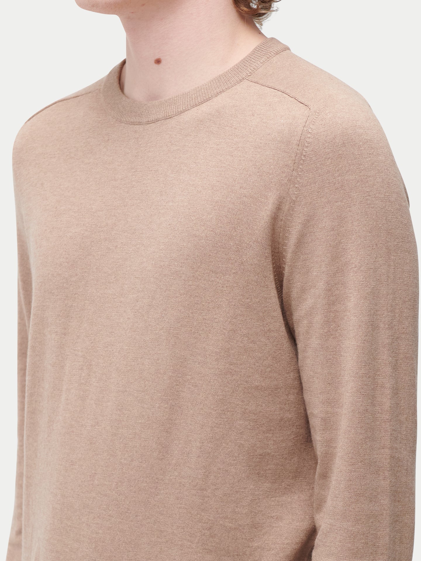 Men's Crewneck Cotton Silk Cashmere Blend Sweater