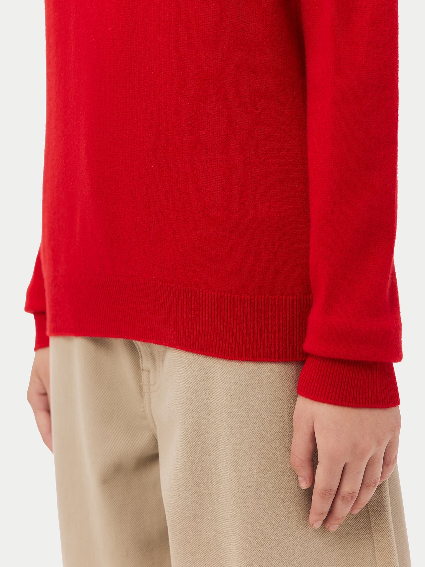 Essential Cashmere V-Neck Sweater Red - Gobi Cashmere