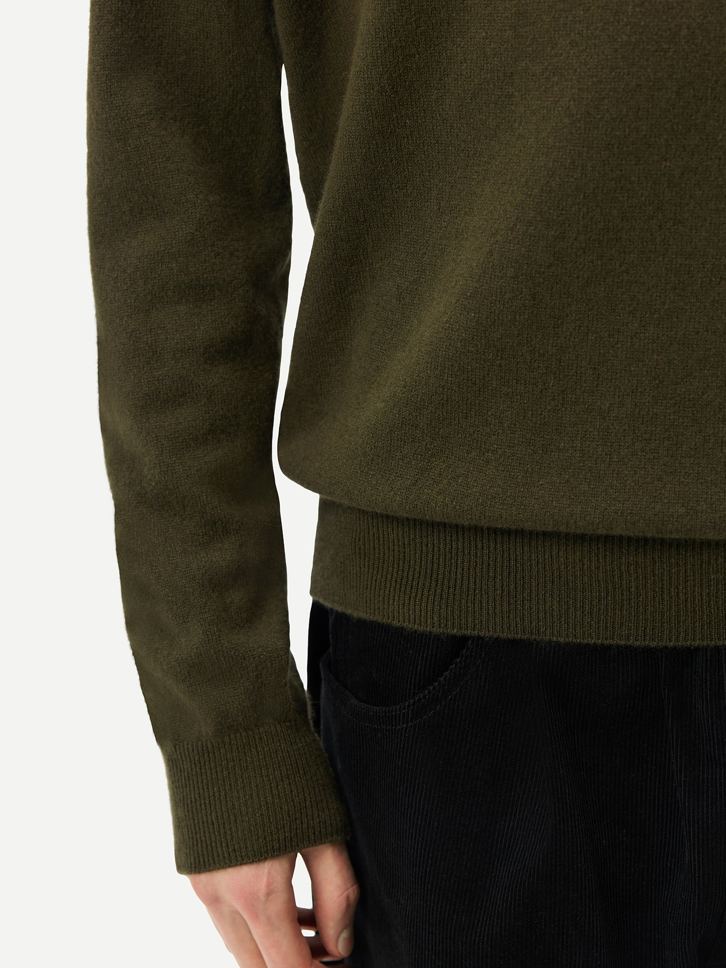 Men's Cashmere Basic Turtleneck Capulet Olive - Gobi Cashmere