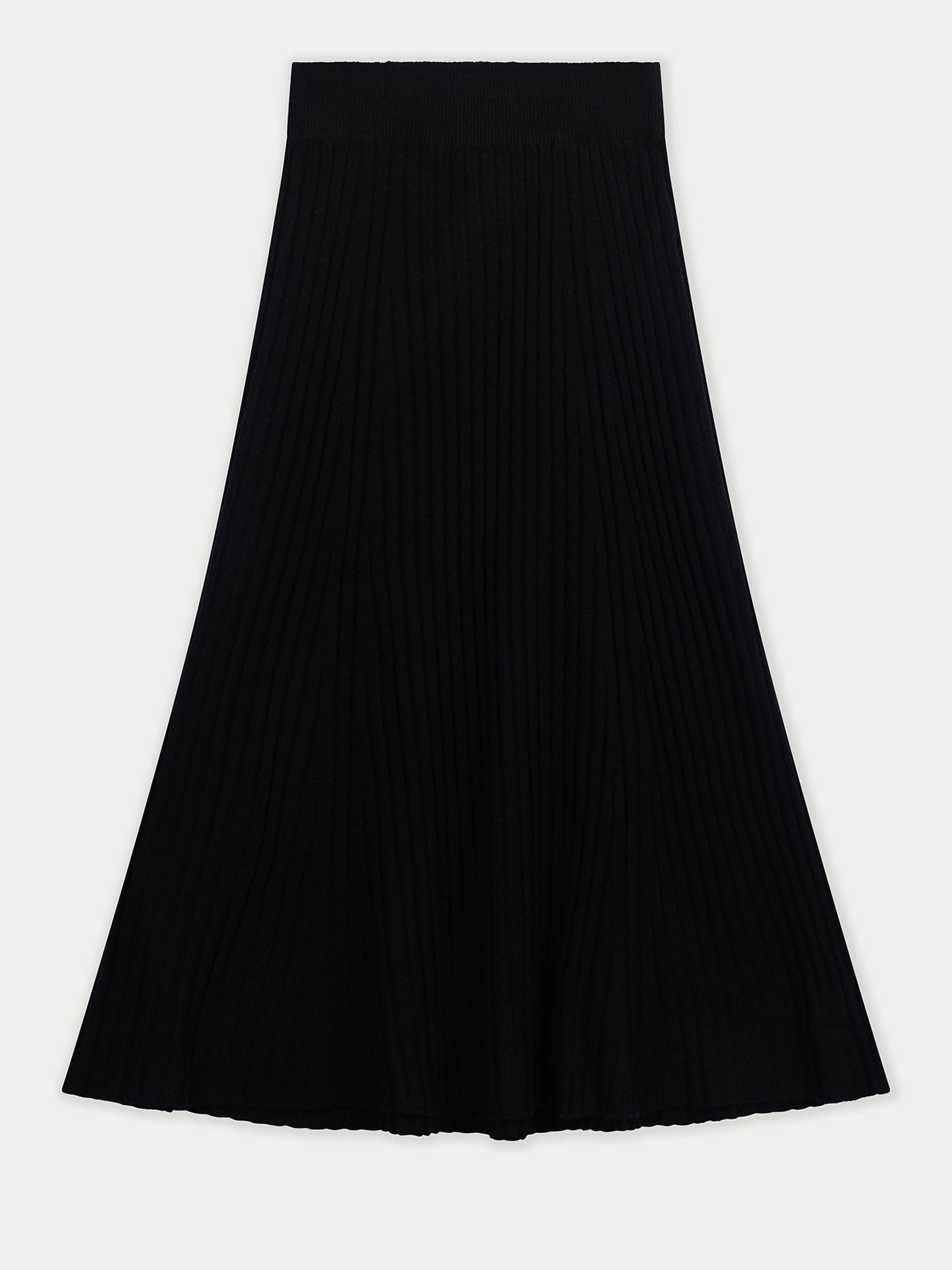 Calf-Length Cashmere Knit Skirt