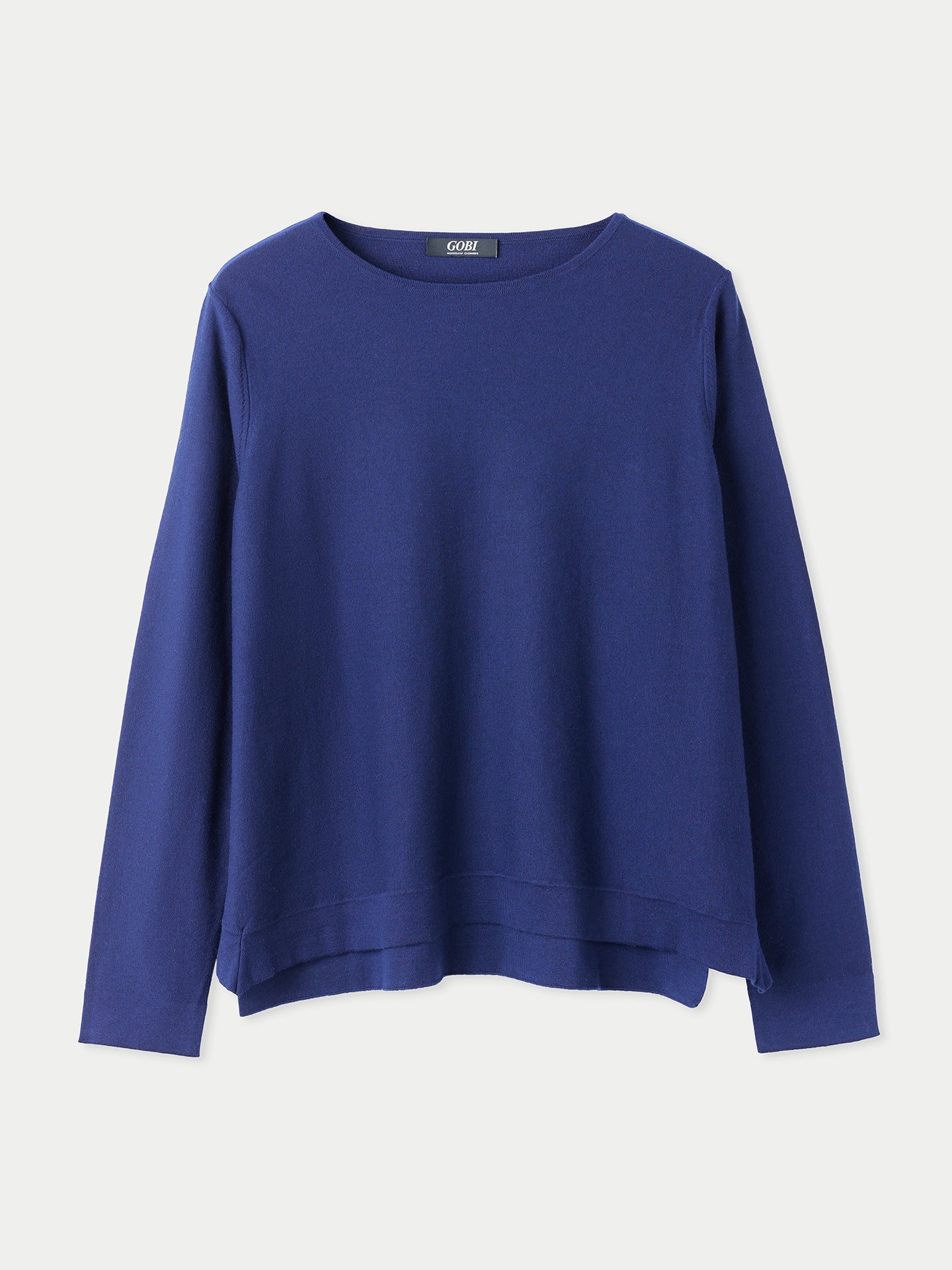 Women's Boatneck Cotton Silk Cashmere Blend Sweater Navy - Gobi Cashmere