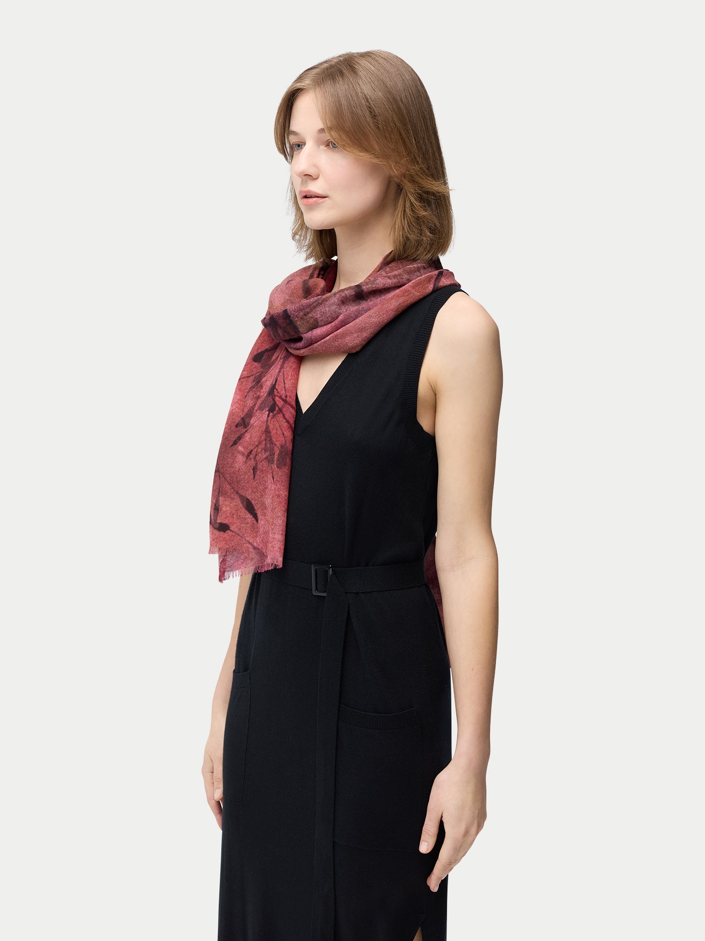 Abstract Floral Printed Cashmere Shawl