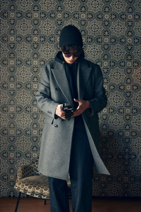 Cashmere Rib Knit Beanie, editorial photo