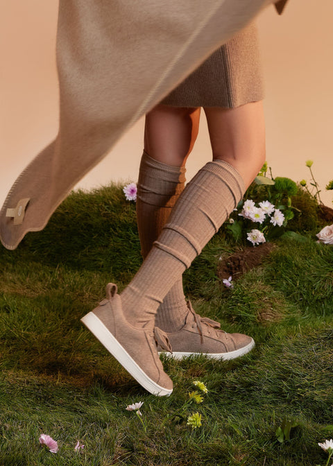 Gray Cashmere Low Ankle Sneakers, editorial photo