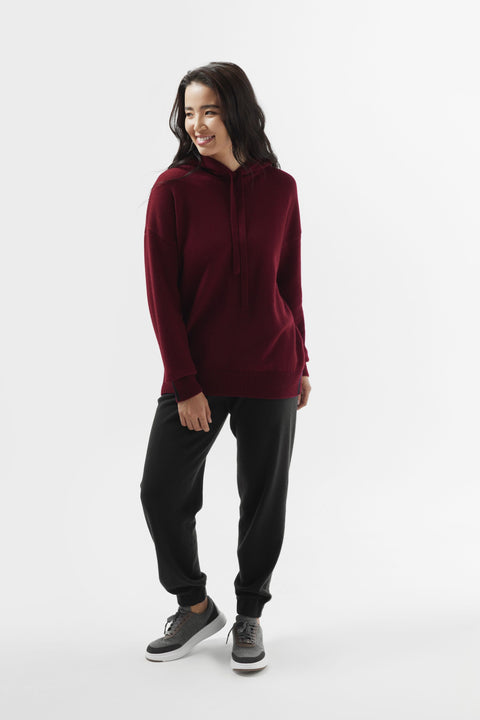 Natural Color Cuffed Cashmere Jogger in Beige, editorial photo