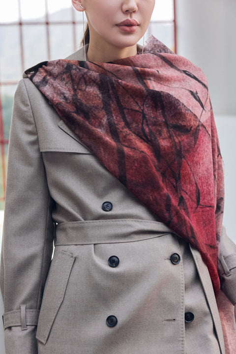 Double Breasted Cashmere Trench Coat, editorial photo