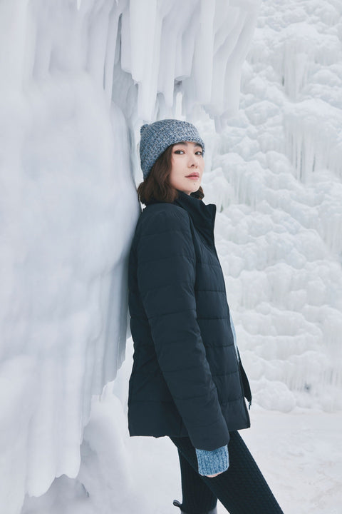 CashmereTECH Jacket in Gray, editorial photo