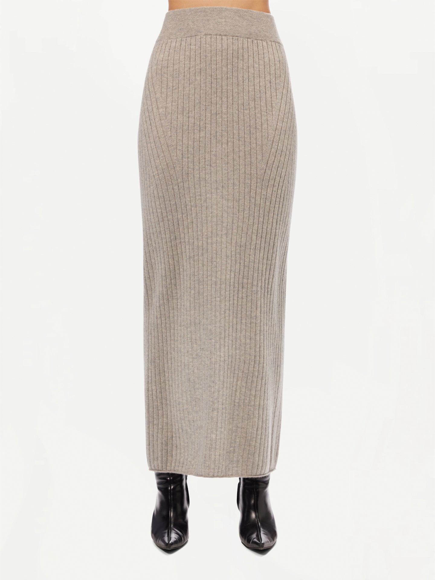 Womens Cashmere Midi Skirt Gray Gobi Cashmere Gobi Cashmere Usa 0823