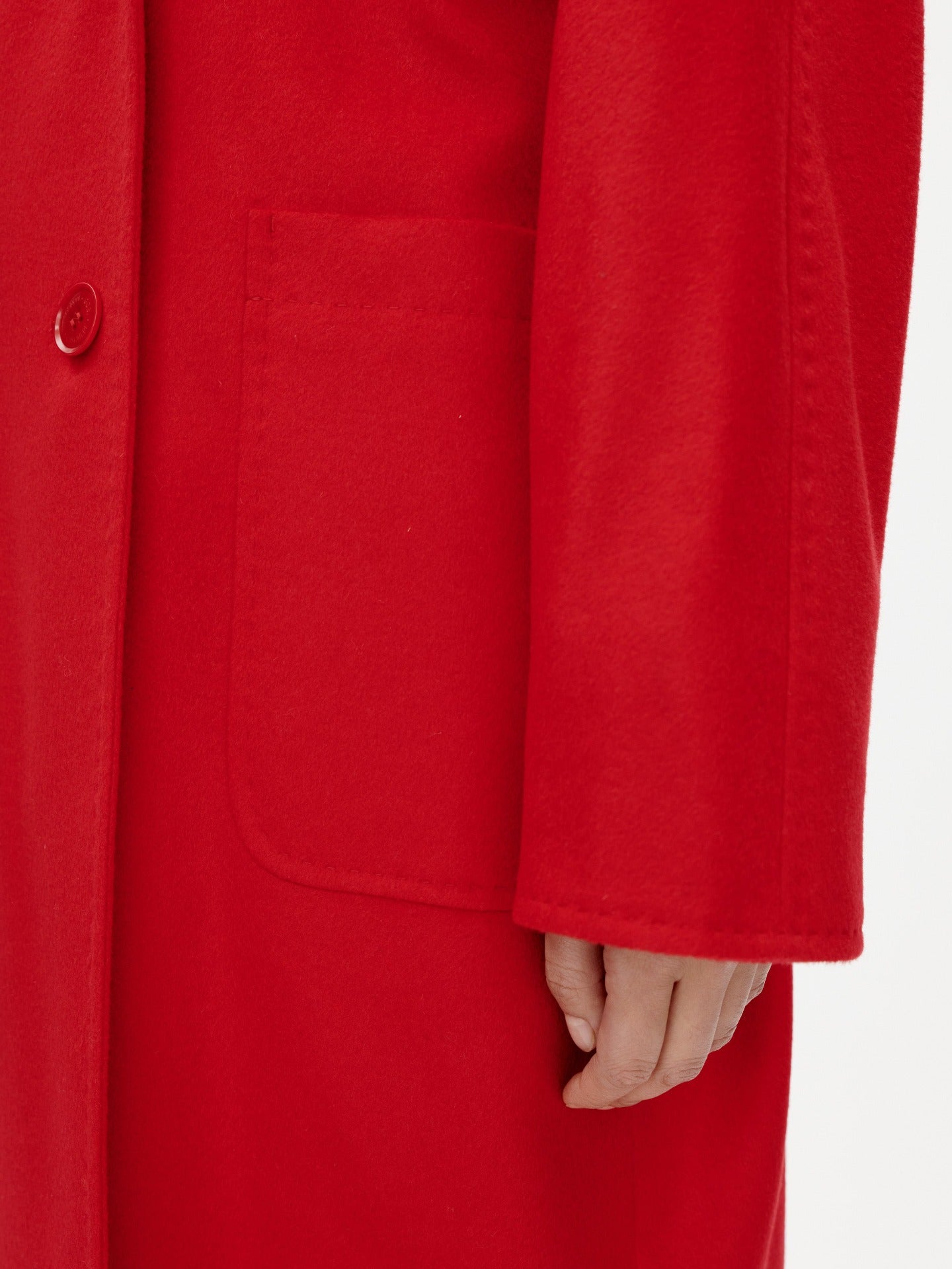 Women's Cashmere Double-Breasted Long Coat Red - Gobi Cashmere