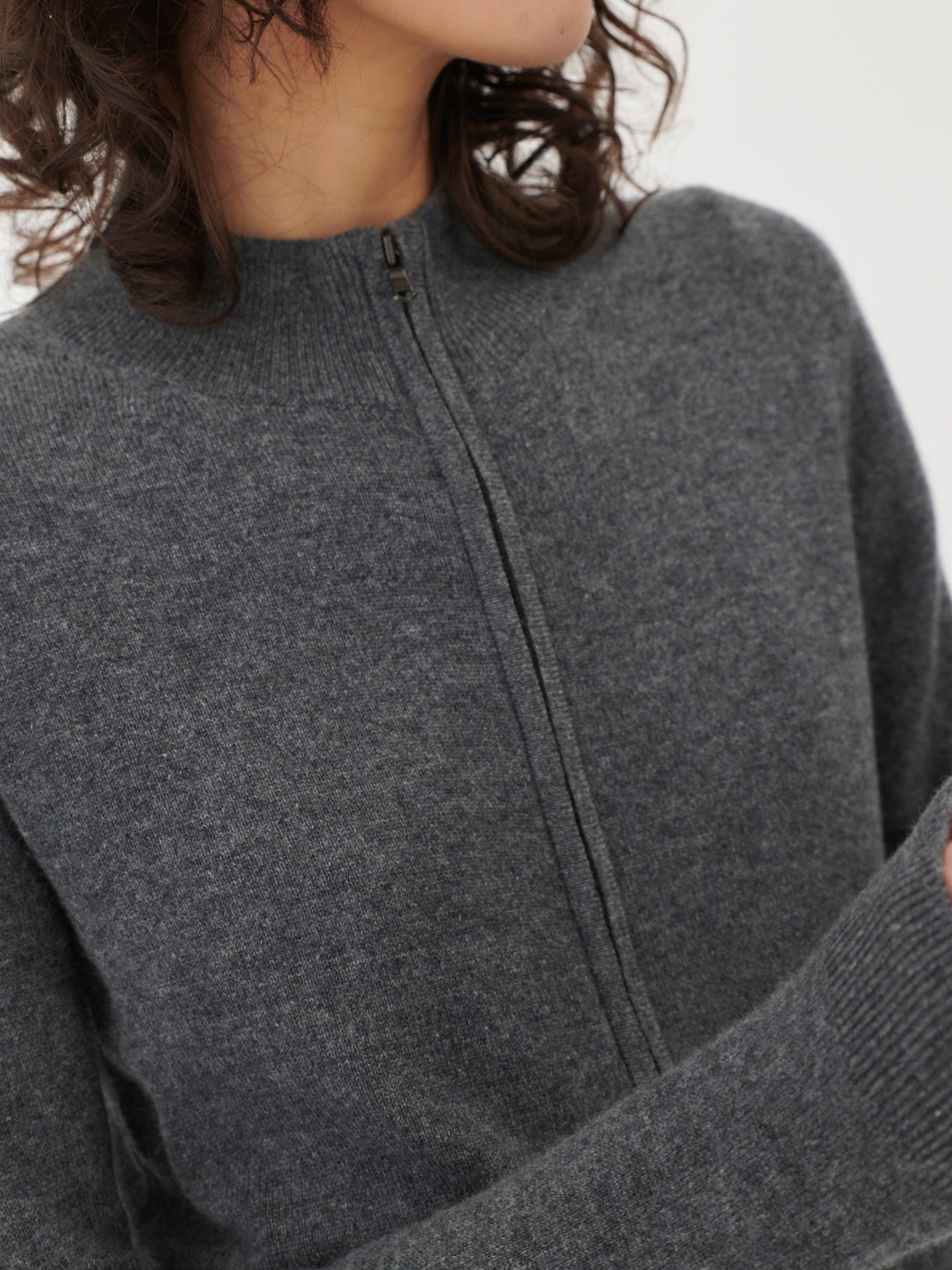 Women's Cashmere Zip Cardigan Plum Kitten - Gobi Cashmere