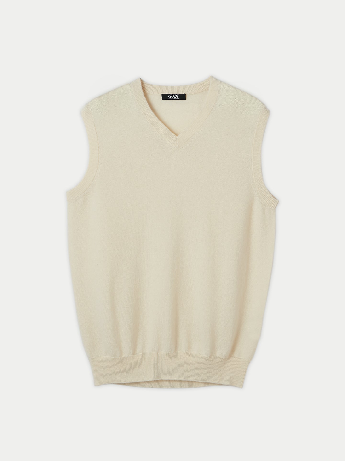 Men's Cashmere Vest Marshmallow - Gobi Cashmere
