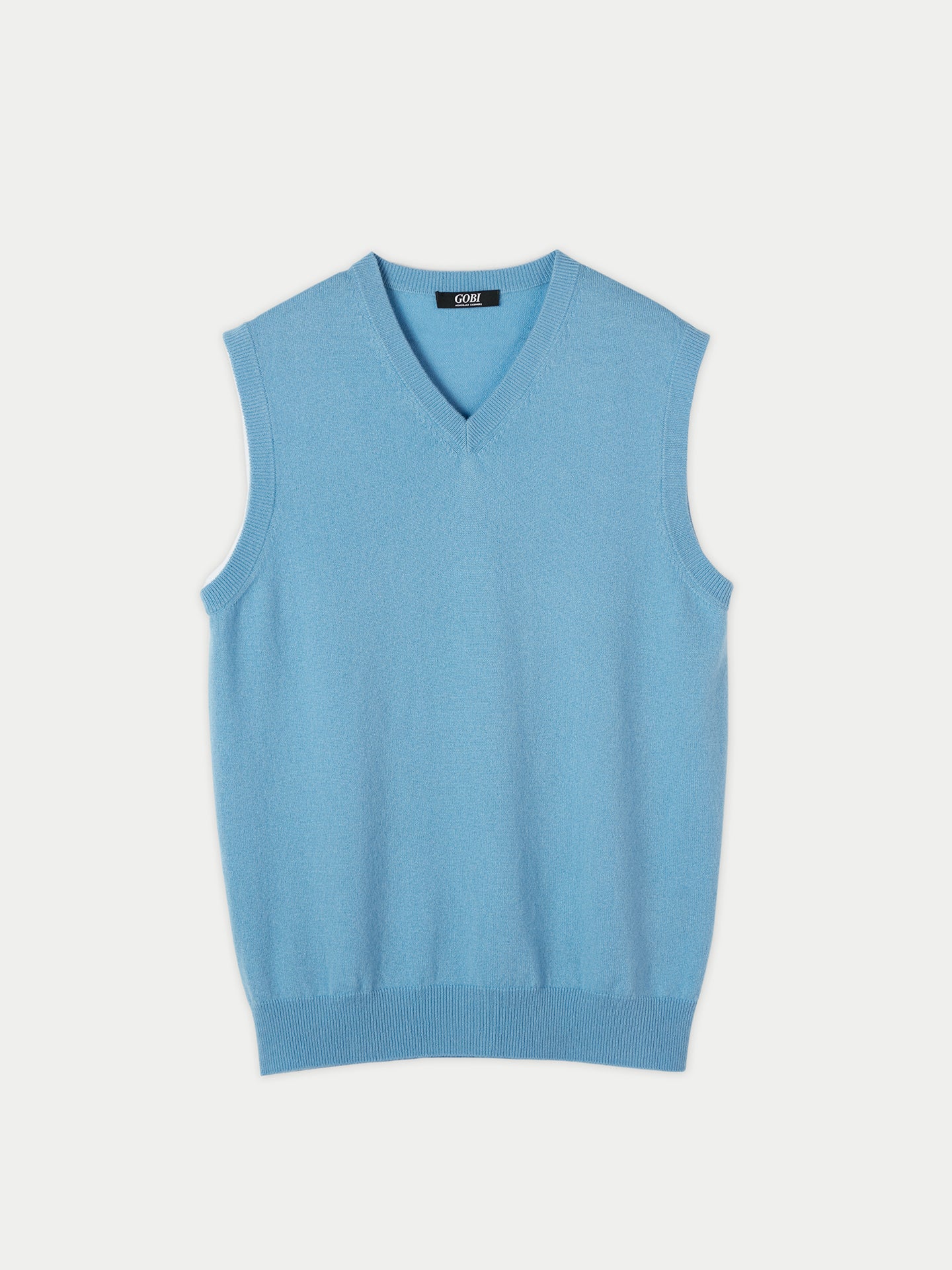 Men's Cashmere Vest Azure Blue - Gobi Cashmere