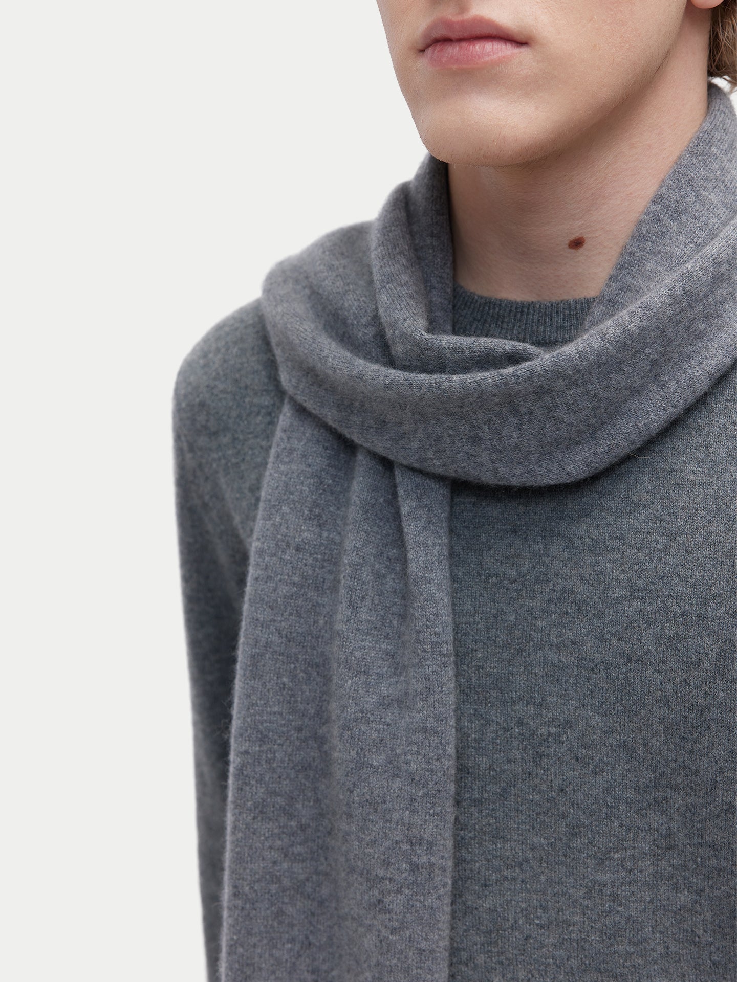 Unisex Cashmere Jersey Knit Scarf Dim Gray - Gobi Cashmere 