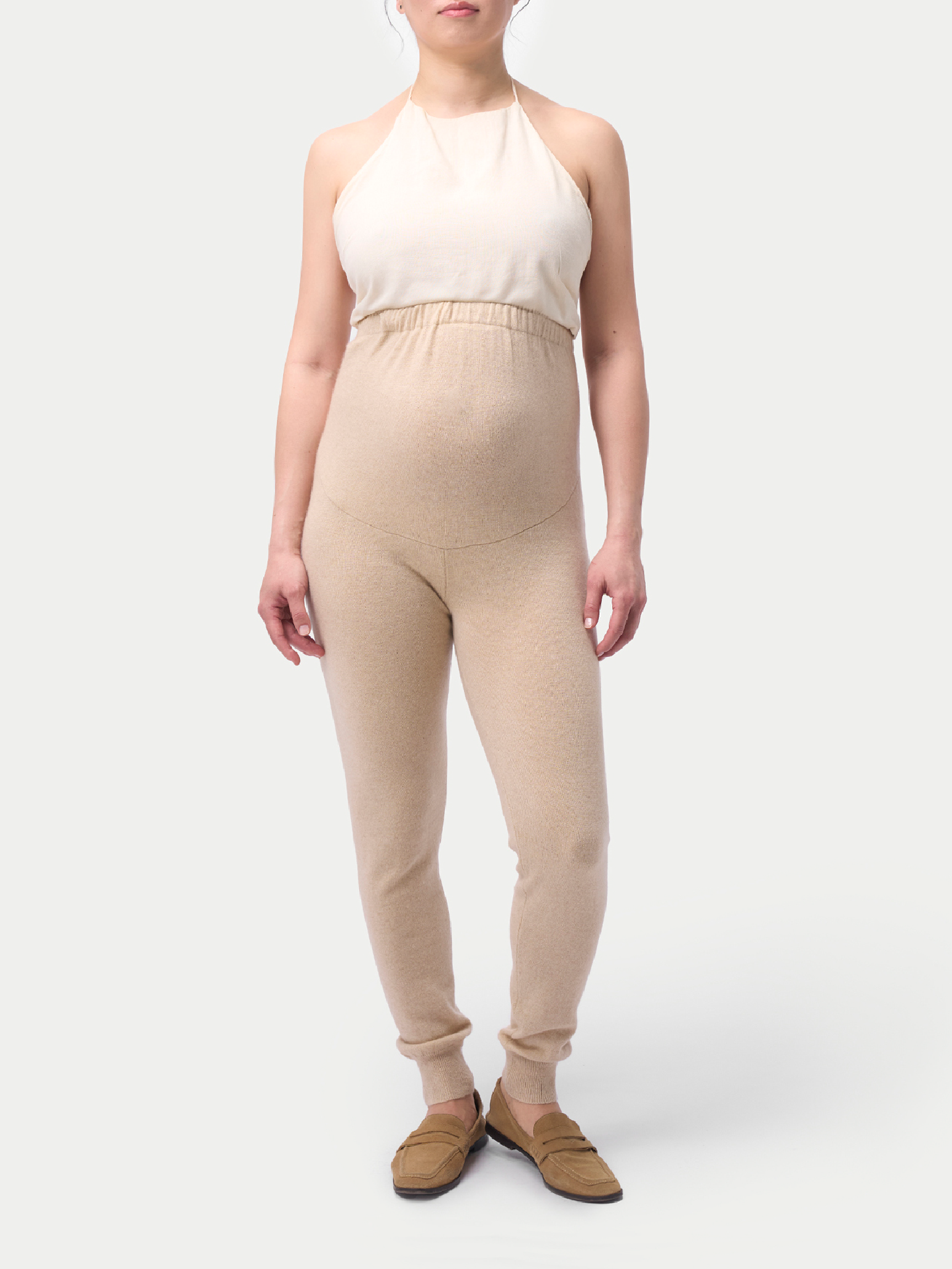 Organic Color Over Bump Maternity Cashmere Knit Pants