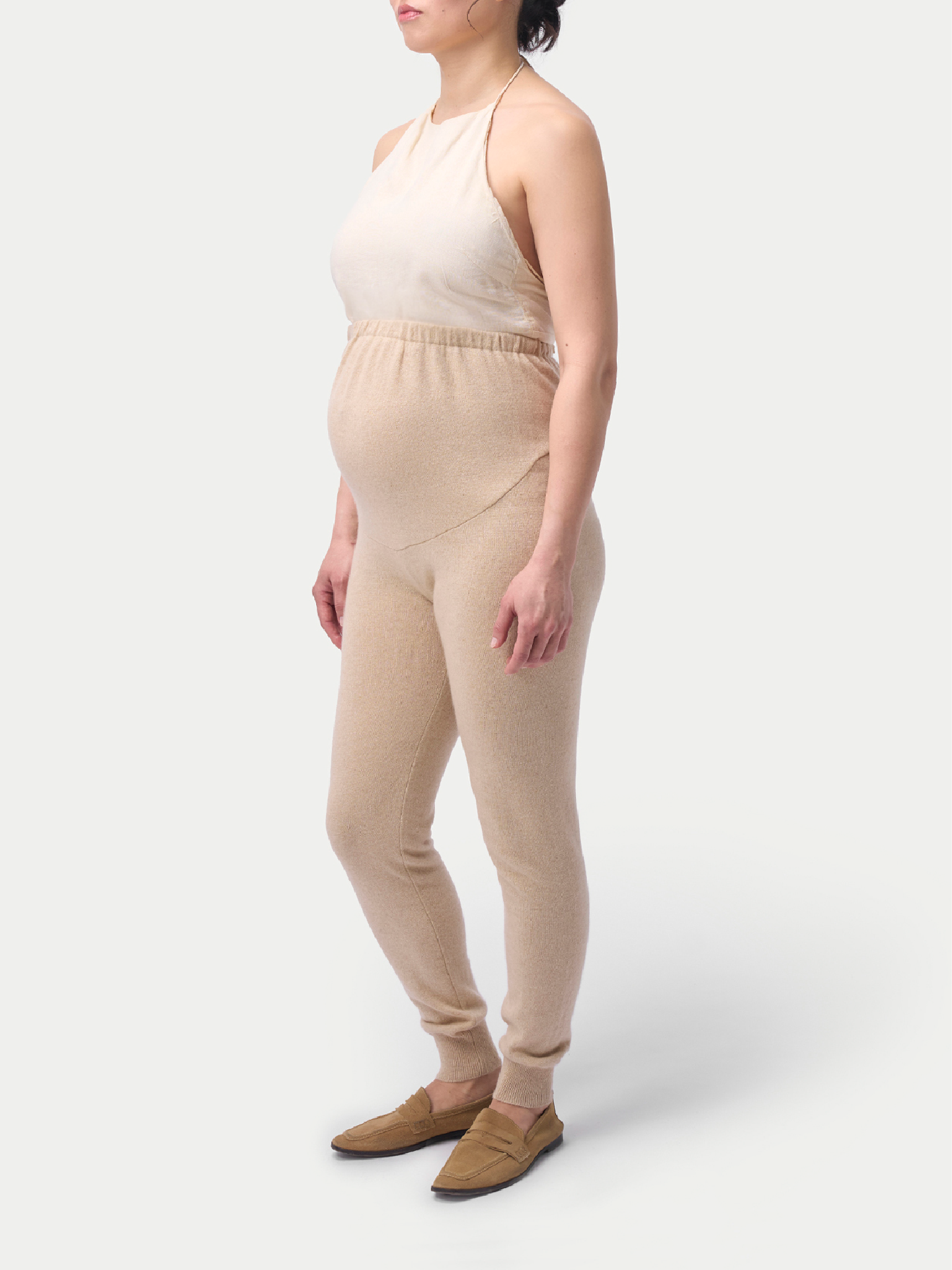 Organic Color Over Bump Maternity Cashmere Knit Pants