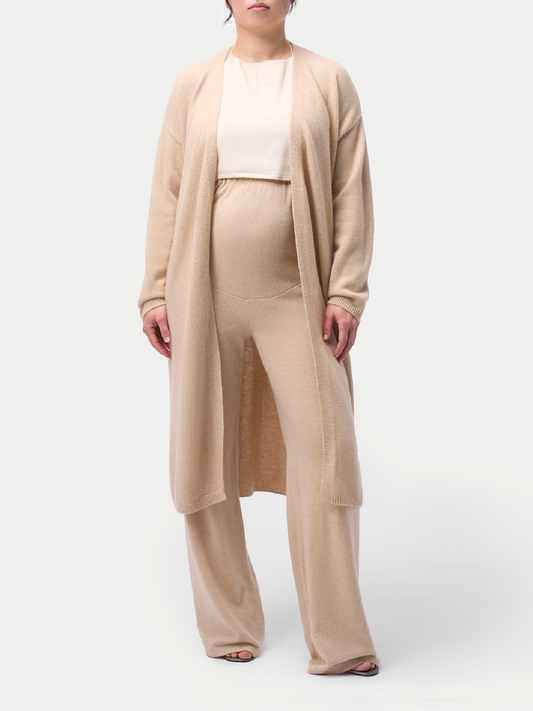 Organic Color Wide-Leg Knitted Maternity Cashmere Pants