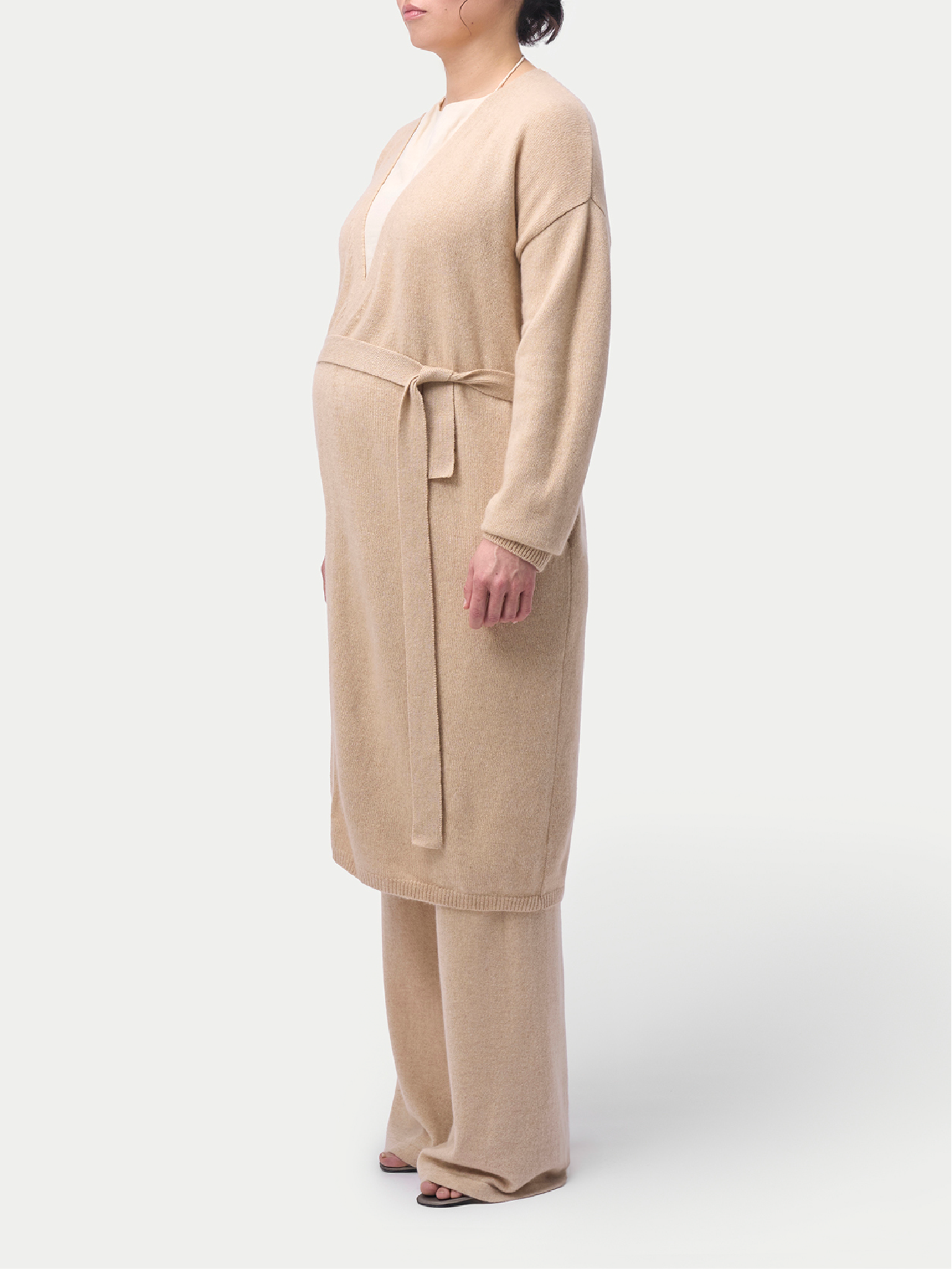 Organic Color Wide-Leg Knitted Maternity Cashmere Pants