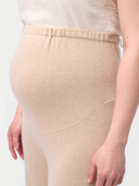 Organic Color Wide-Leg Knitted Maternity Cashmere Pants Beige - Gobi Cashmere #color_beige