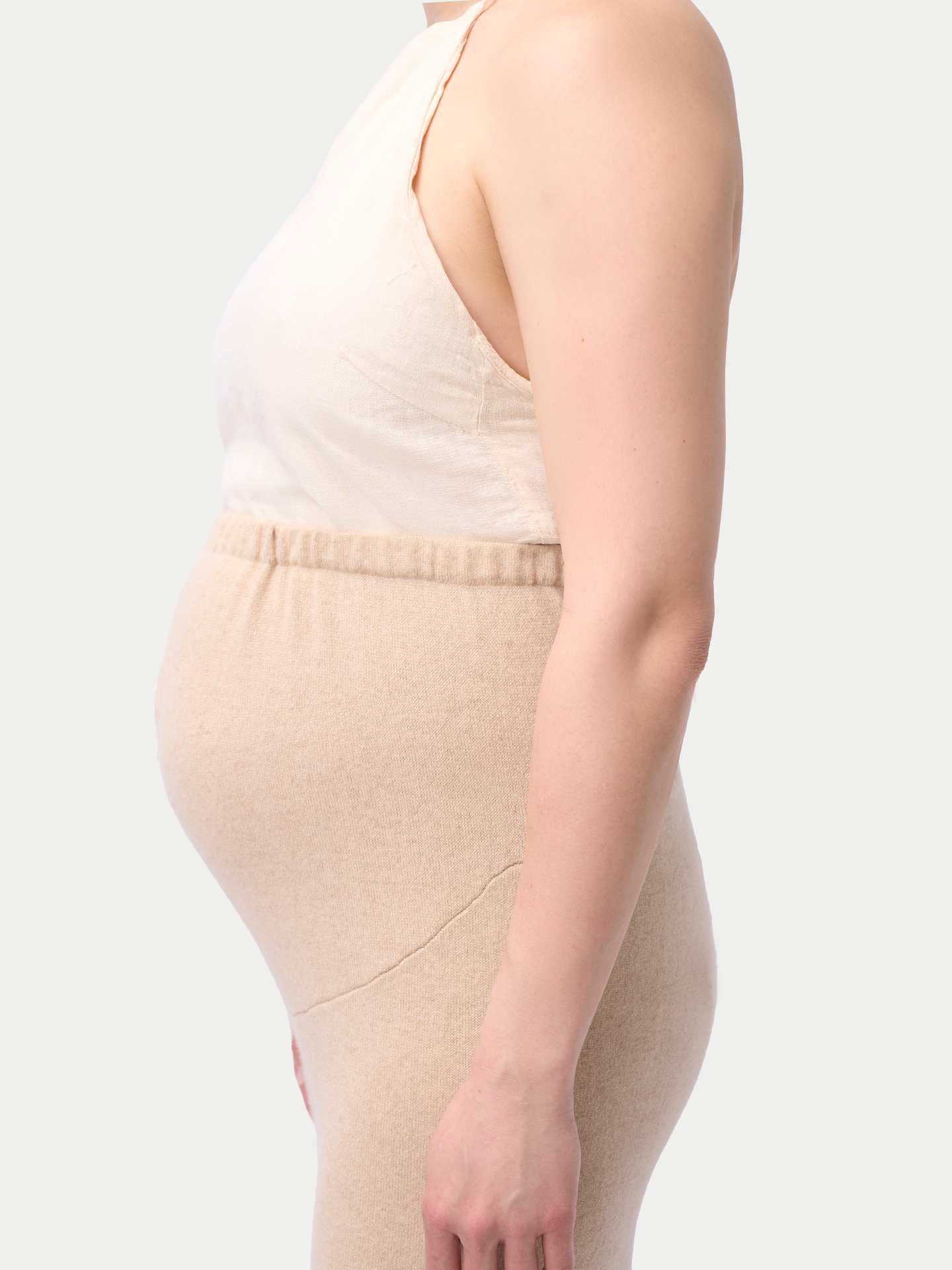 Organic Color Wide-Leg Knitted Maternity Cashmere Pants