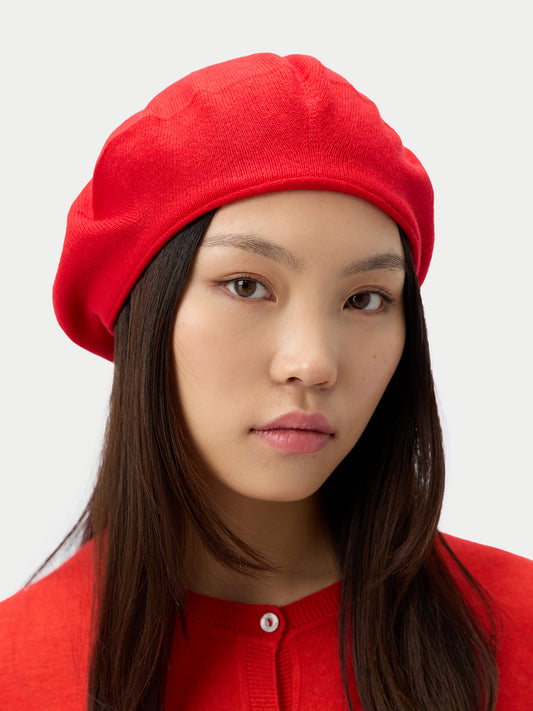 Cashmere Jersey Knit Beret