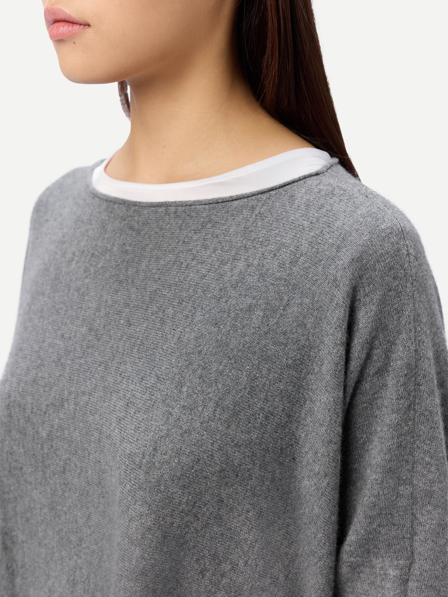 Boat-Neck Cashmere Poncho