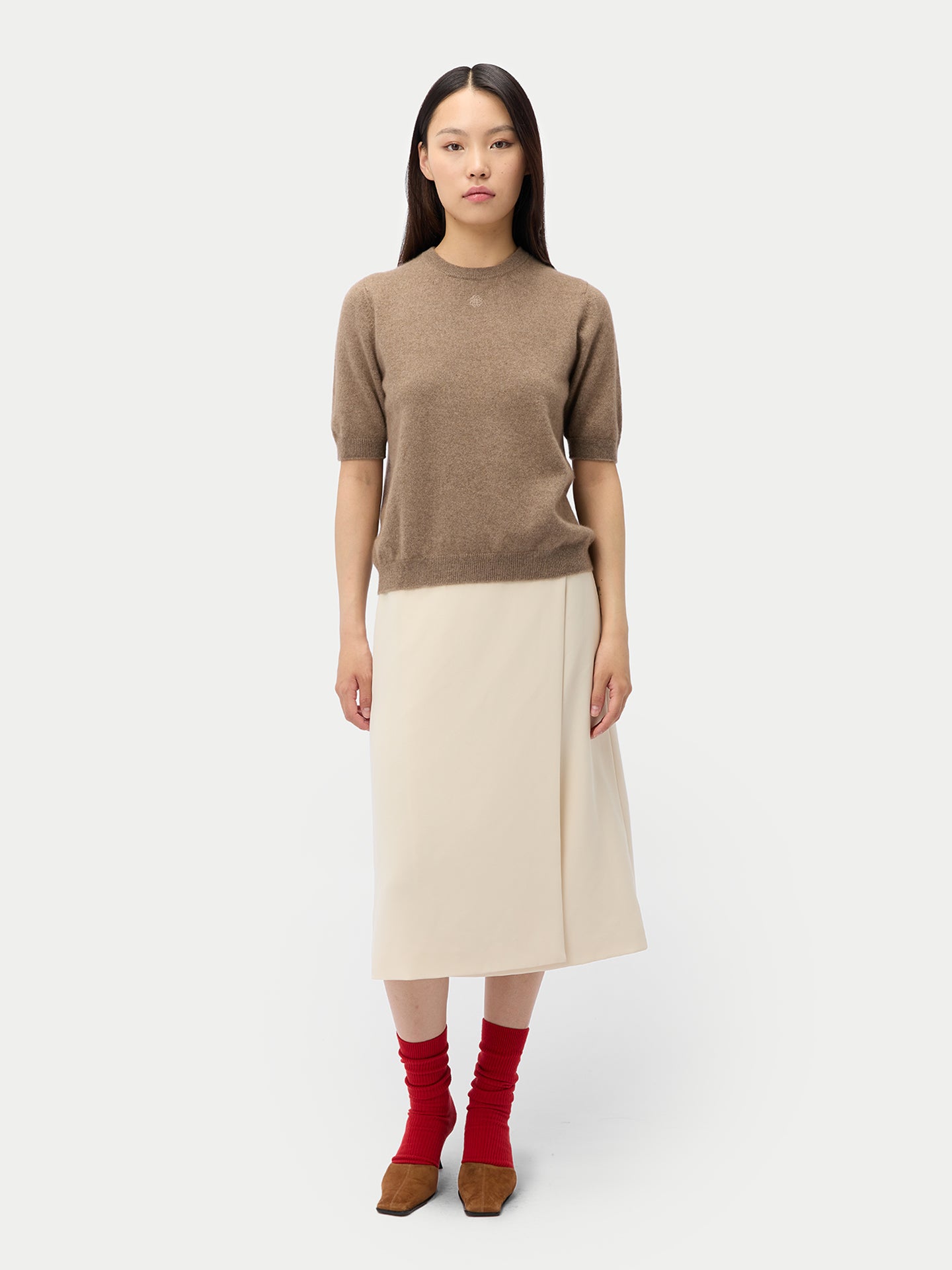 Elbow-Length Sleeve Cashmere Sweater