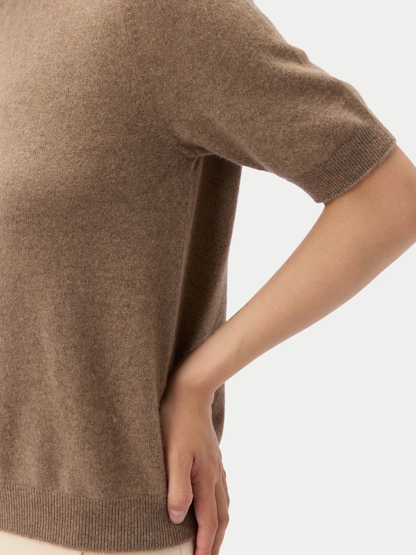 Elbow-Length Sleeve Cashmere Sweater