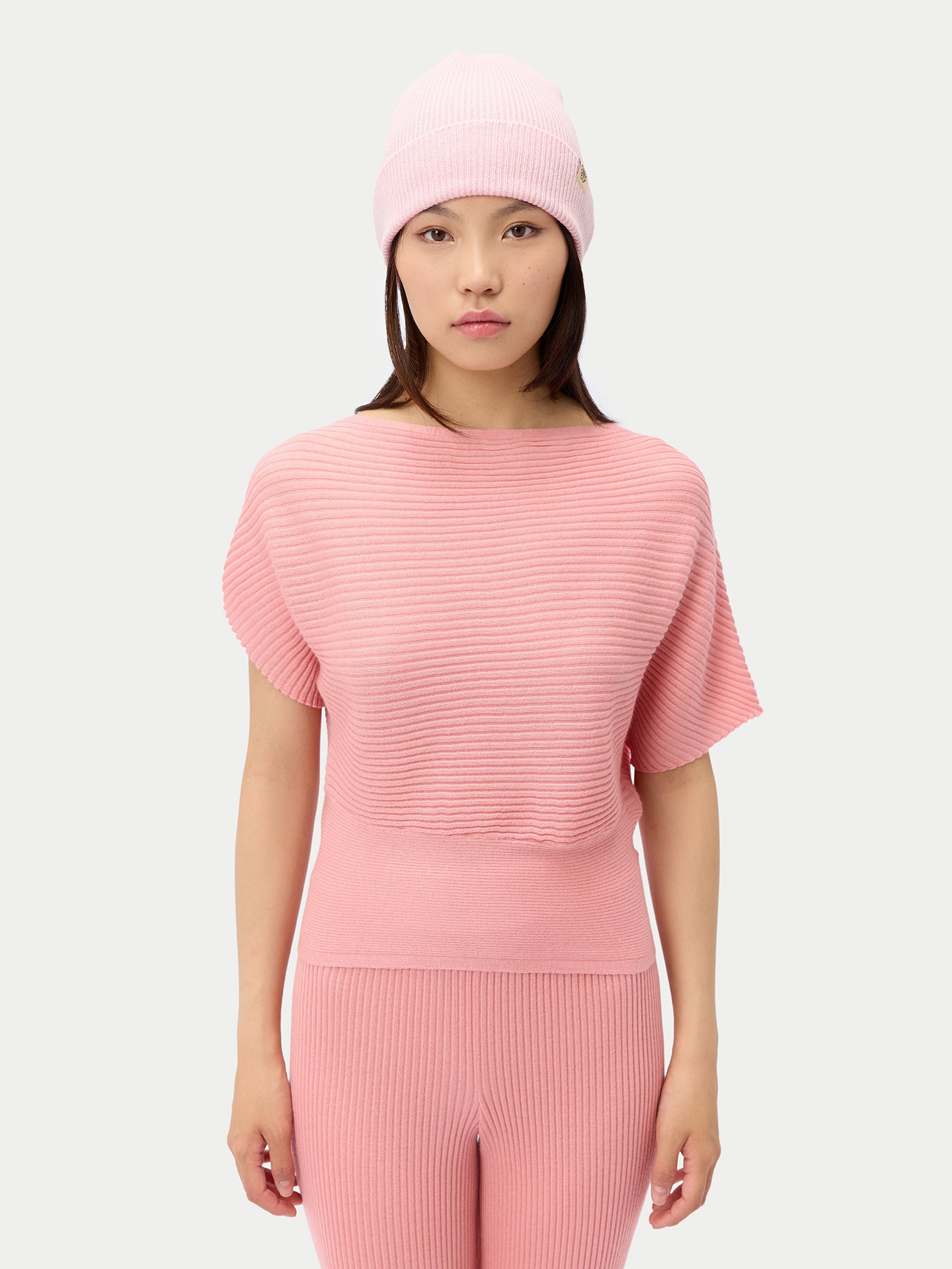 Cashmere Rib Knit Beanie