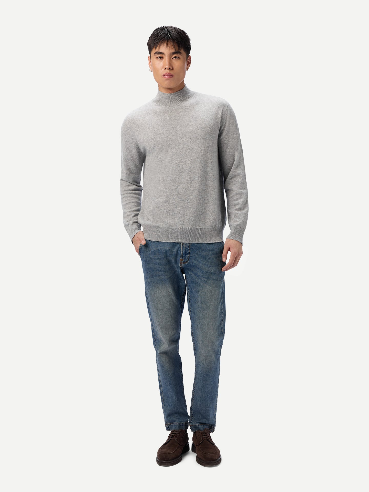 Timeless Mock Neck Cashmere Sweater