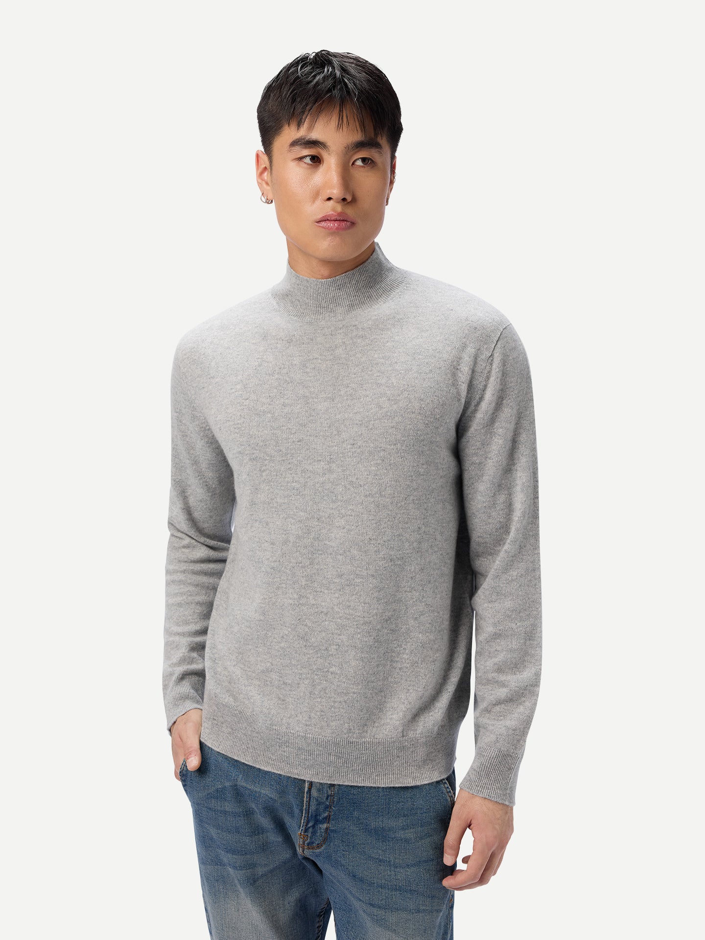 Timeless Mock Neck Cashmere Sweater