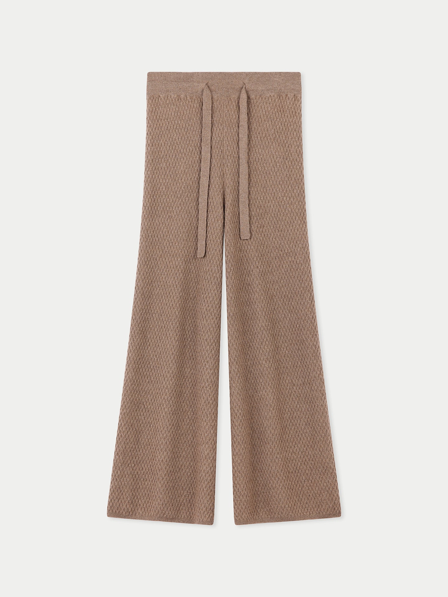 Organic Color Textured Knit Cashmere Pants