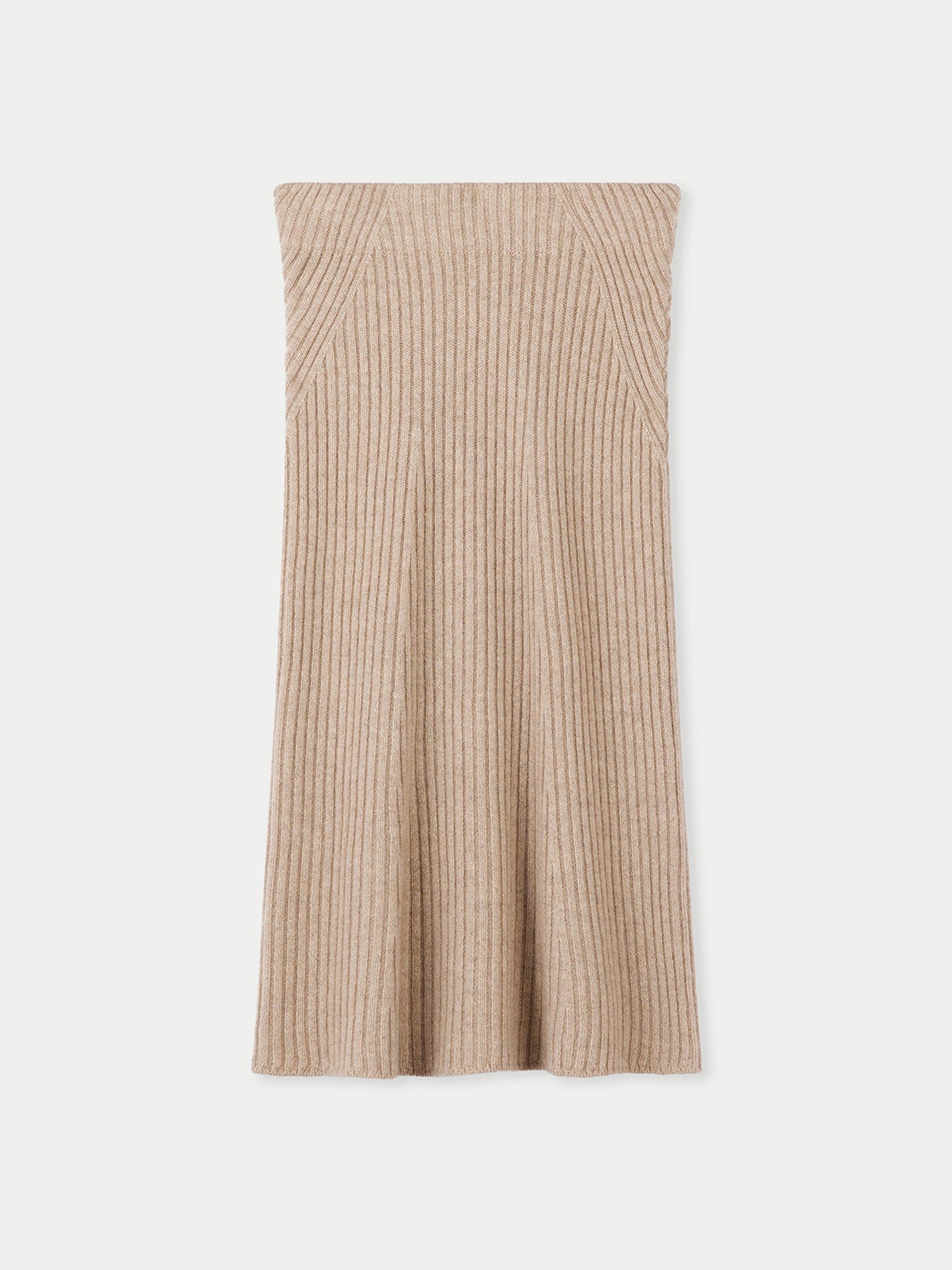 Women's Organic Cashmere Midi Flared Skirt Taupe - Gobi Cashmere