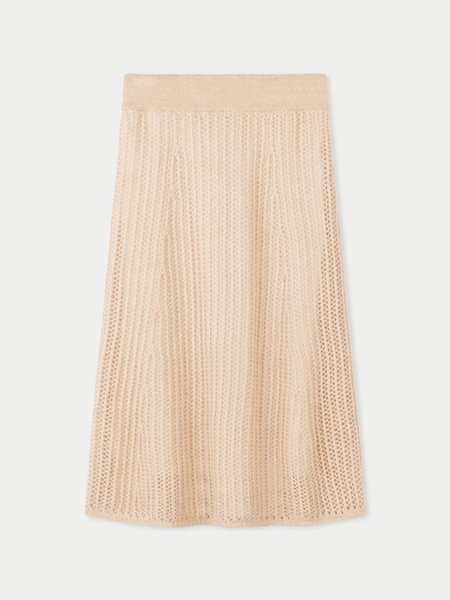 Organic Color Ajour Knit Cashmere Skirt