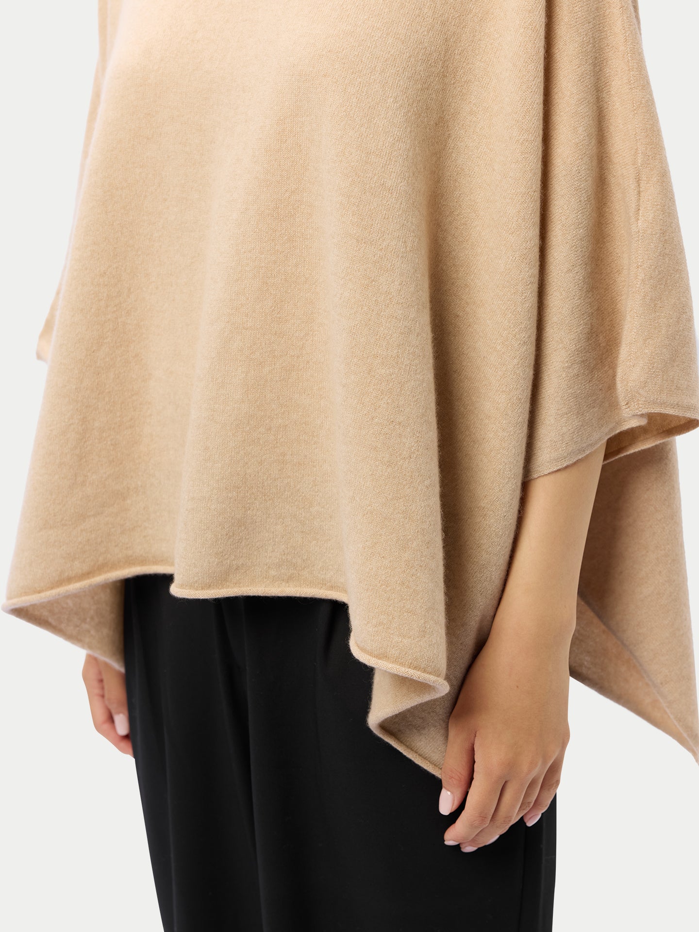 Organic Color Timeless Boat Neck Cashmere Poncho