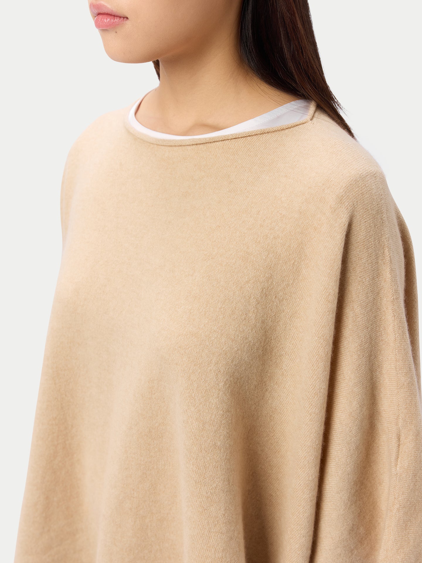 Organic Color Timeless Boat Neck Cashmere Poncho