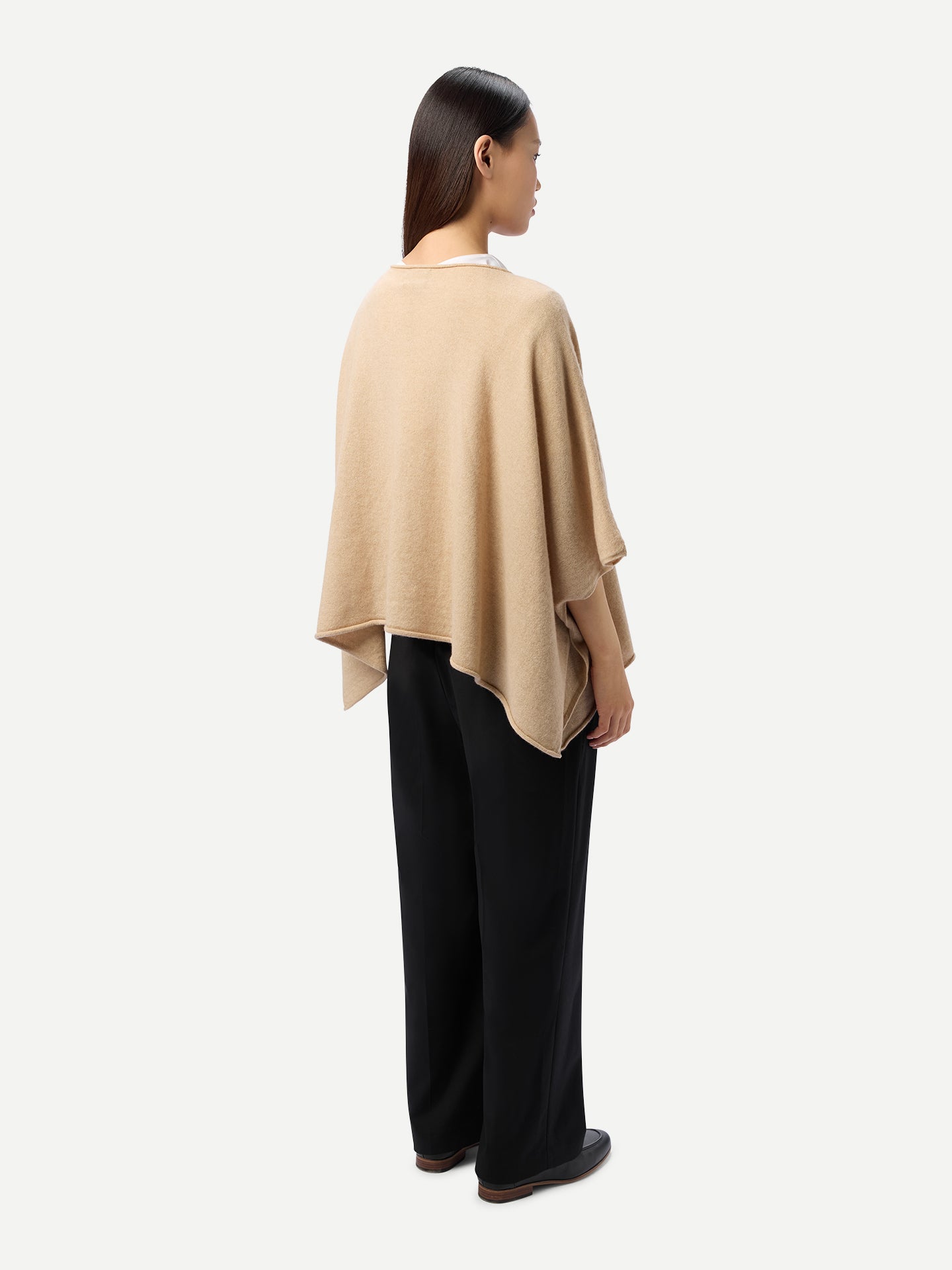 Organic Color Timeless Boat Neck Cashmere Poncho