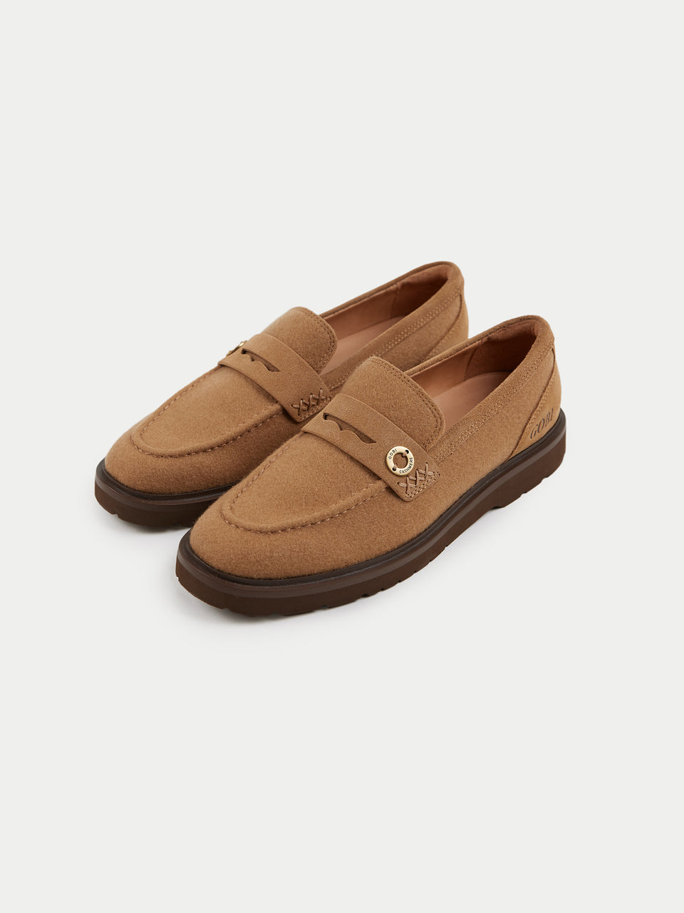 Cashmere Loafers in Golden Brown