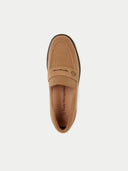 Tan loafer shoe on a white background #color_almond