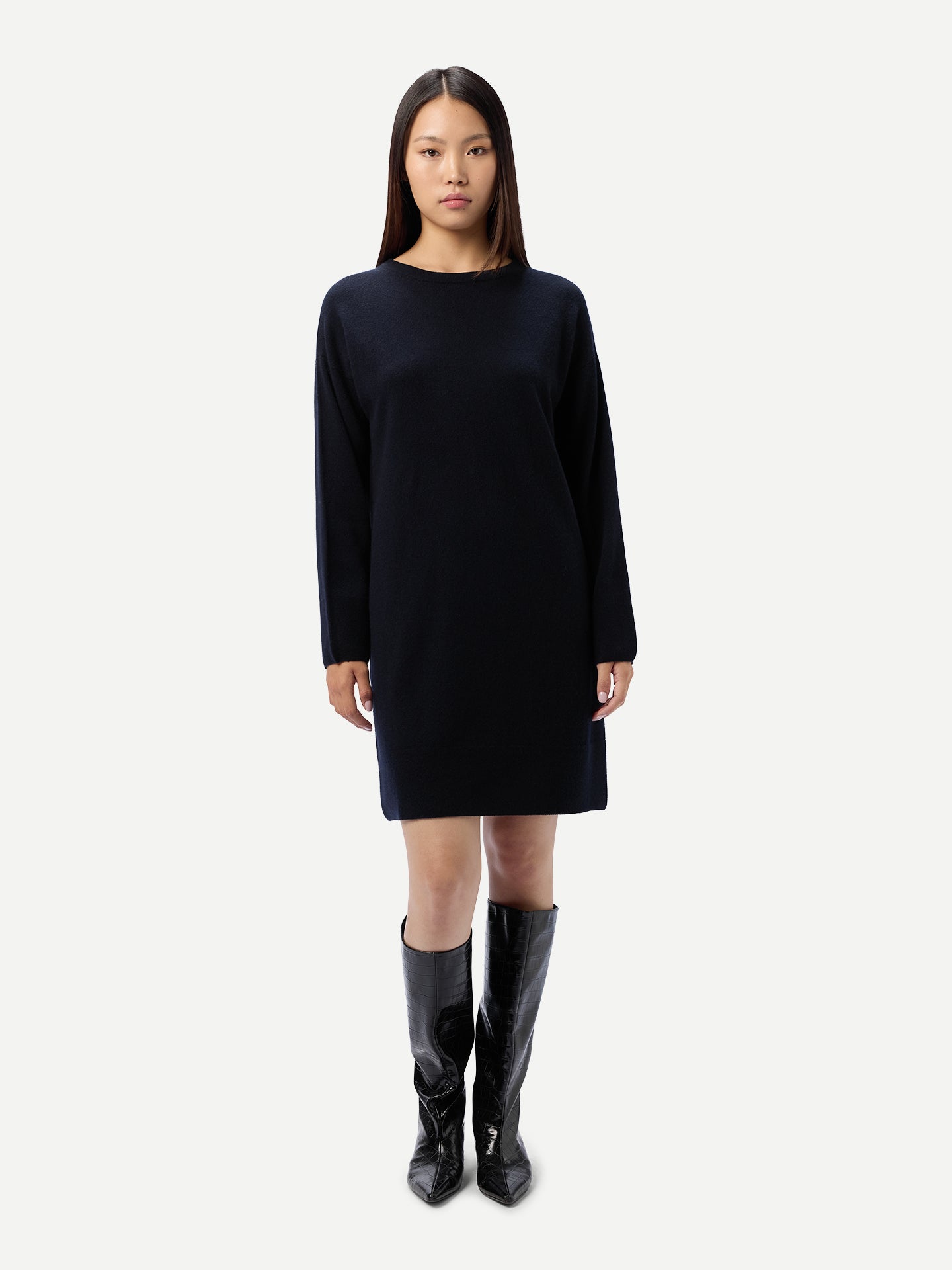 C-Neck Knit Dress