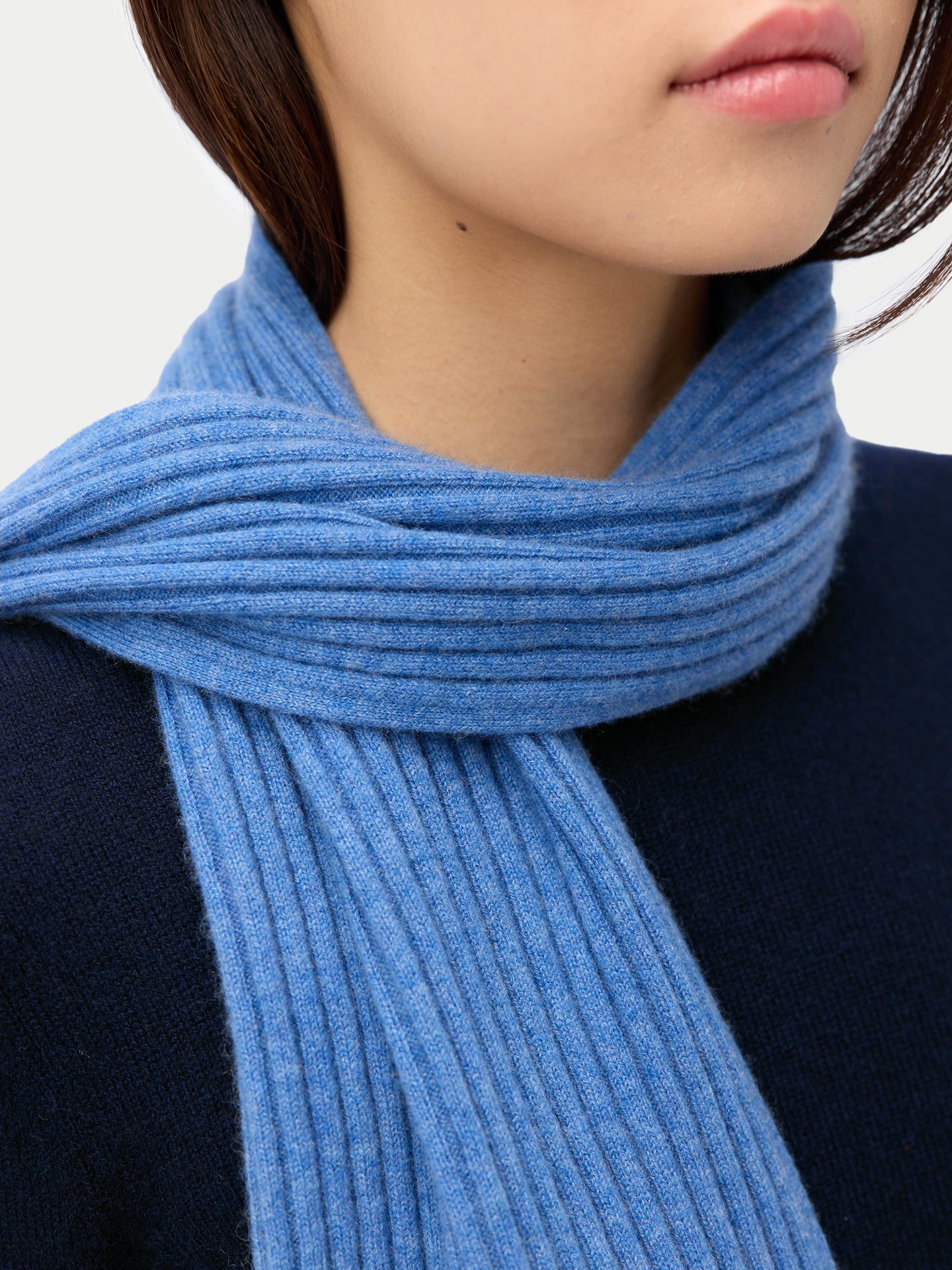 Cashmere Rib Knit Scarf