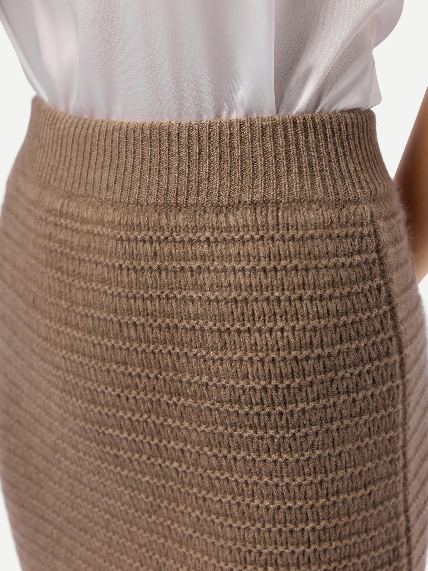 Organic Color Cashmere Sheath Skirt Taupe - Gobi Cashmere