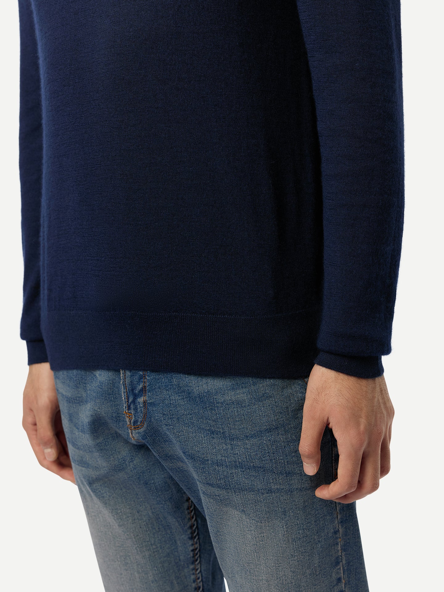 Men Cashmere Silk High Neck Sweater