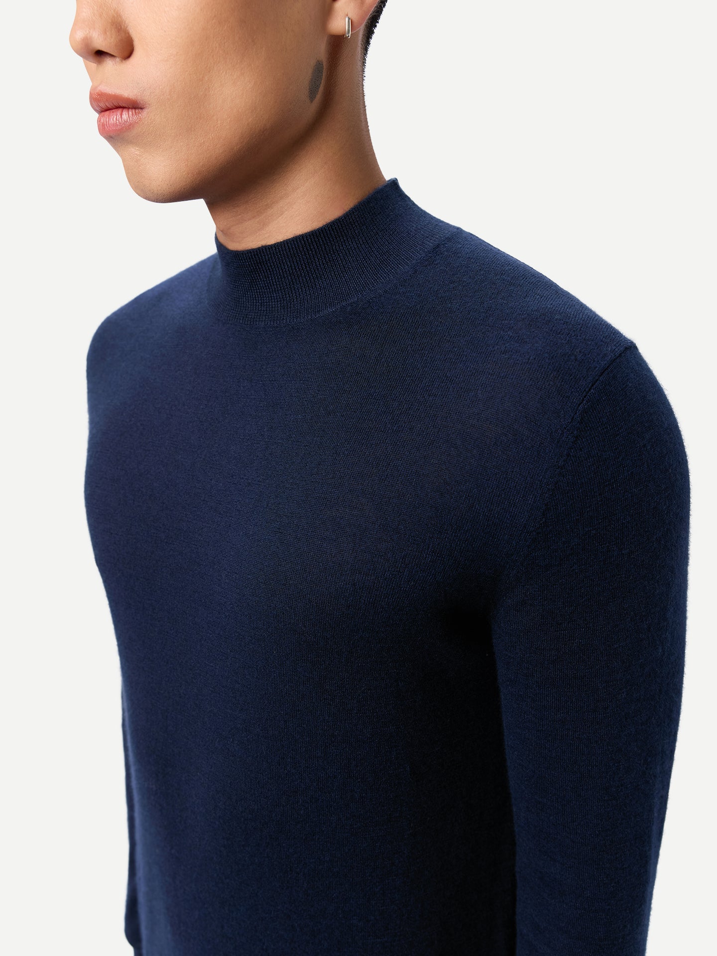 Men Cashmere Silk High Neck Sweater