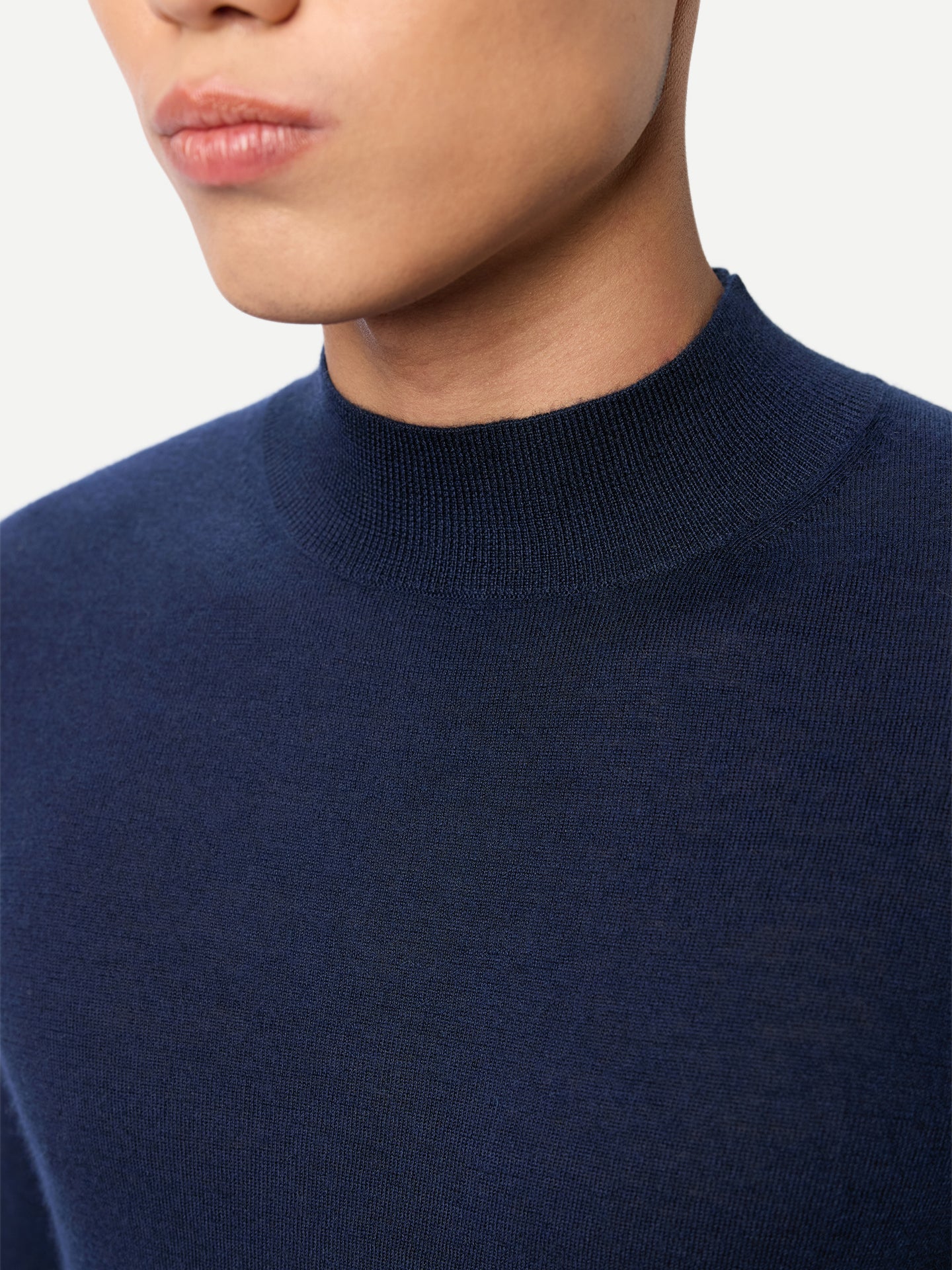 Men Cashmere Silk High Neck Sweater